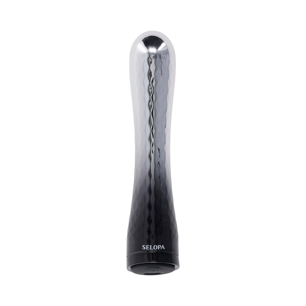 SELOPA - VIBRADOR RECARGABLE SILVERADO PLÁSTICO ABS Y SILICONA PLATA/NEGRO