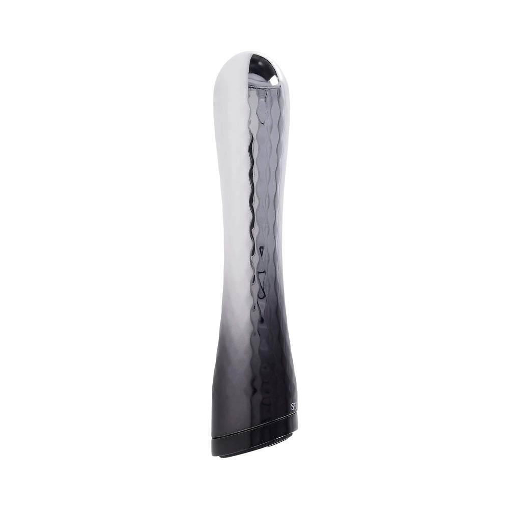 SELOPA - VIBRADOR RECARGABLE SILVERADO PLÁSTICO ABS Y SILICONA PLATA/NEGRO