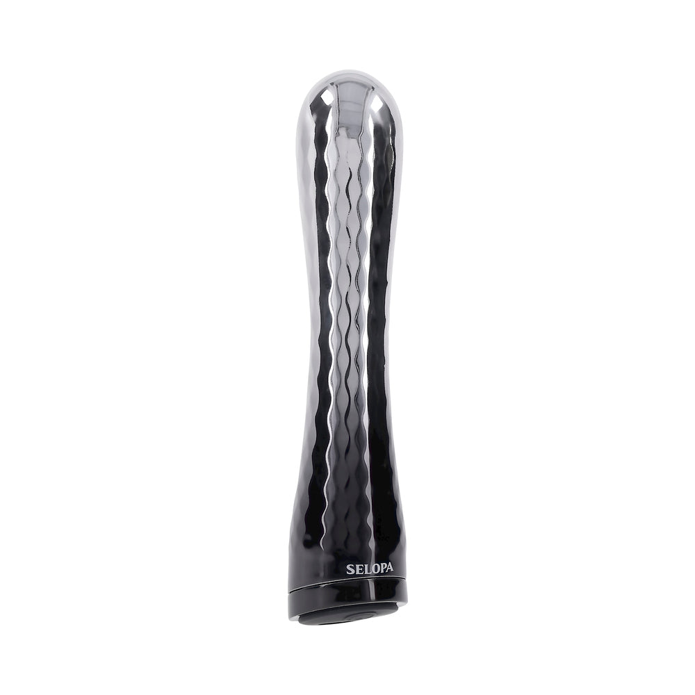 SELOPA - VIBRADOR RECARGABLE SILVERADO PLÁSTICO ABS Y SILICONA PLATA/NEGRO