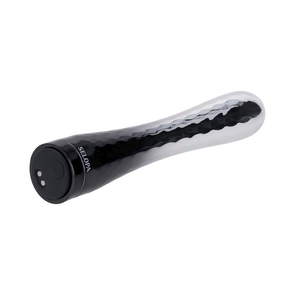 SELOPA - VIBRADOR RECARGABLE SILVERADO PLÁSTICO ABS Y SILICONA PLATA/NEGRO