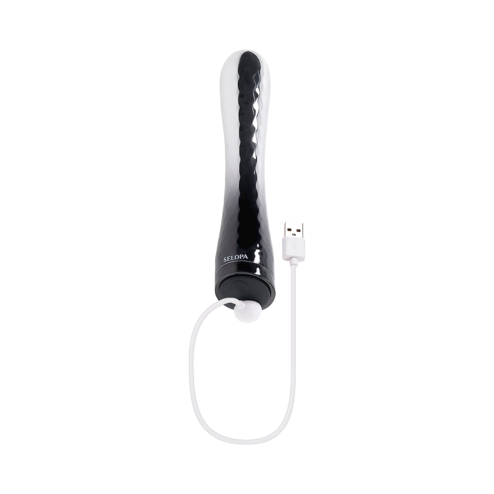SELOPA - VIBRADOR RECARGABLE SILVERADO PLÁSTICO ABS Y SILICONA PLATA/NEGRO