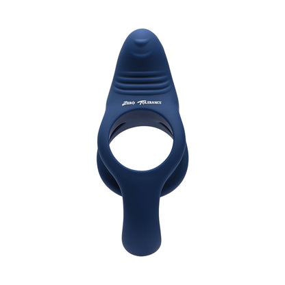 ZERO TOLERANCE RING AROUND THE ROSY RECHARGEABLE VIBRATING DUAL C-RING SILICONE BLUE
