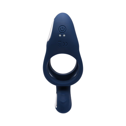 ZERO TOLERANCE RING AROUND THE ROSY RECHARGEABLE VIBRATING DUAL C-RING SILICONE BLUE