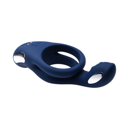 ZERO TOLERANCE RING AROUND THE ROSY RECHARGEABLE VIBRATING DUAL C-RING SILICONE BLUE