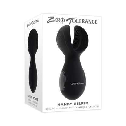 ZERO TOLERANCE - HANDY HELPER RECHARGEABLE VIBRATING STROKER SILICONE BLACK