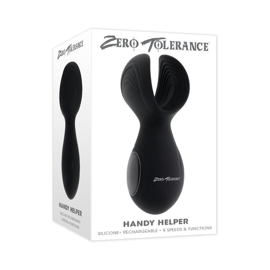 ZERO TOLERANCE HANDY HELPER RECHARGEABLE VIBRATING STROKER SILICONE BLACK