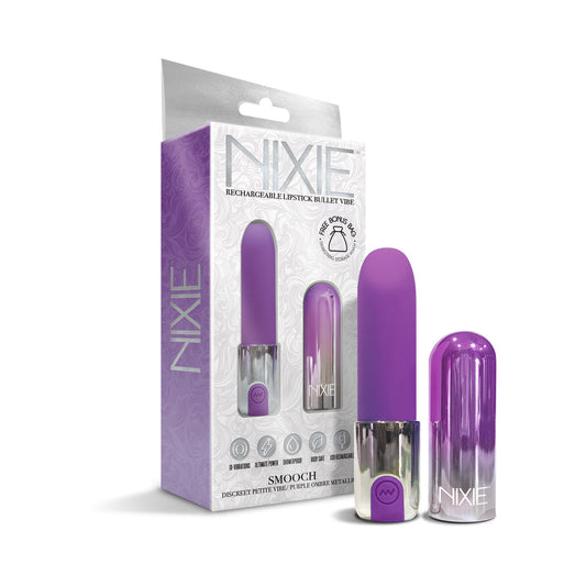 NIXIE SMOOCH RECHARGEABLE LIPSTICK VIBRATOR PURPLE OMBRE