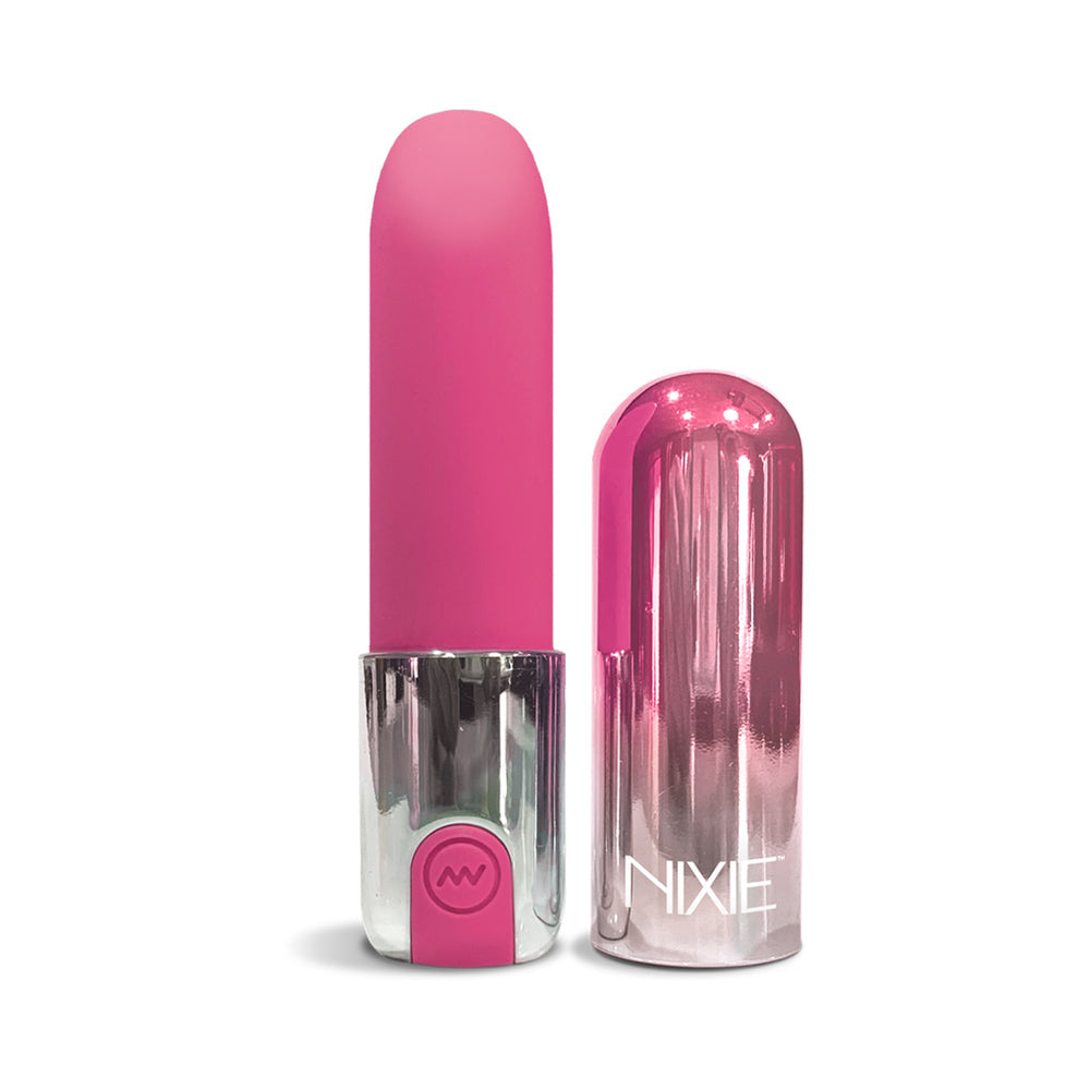NIXIE SMOOCH RECHARGEABLE LIPSTICK BULLET VIBRATOR PINK OMBRE