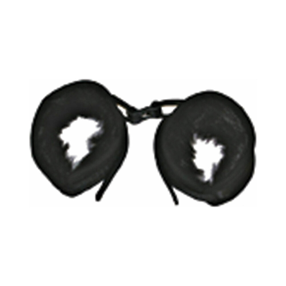 FOXTAILS - MINK FAUX FUR HANDCUFFS BLACK