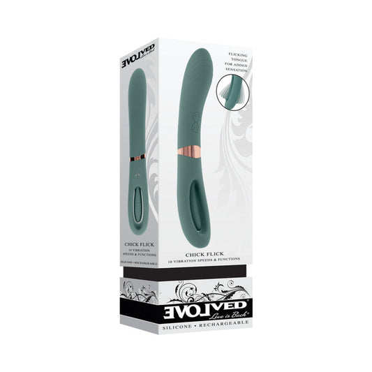 EVOLVED - VIBRADOR RECARGABLE CHICK FLICK CON SILICONA PESTAÑA MENTA