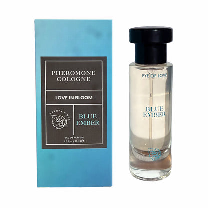 EYE OF LOVE BLOOM ATTRACT HER PHEROMONE PARFUM BLUE EMBER 1 OZ.