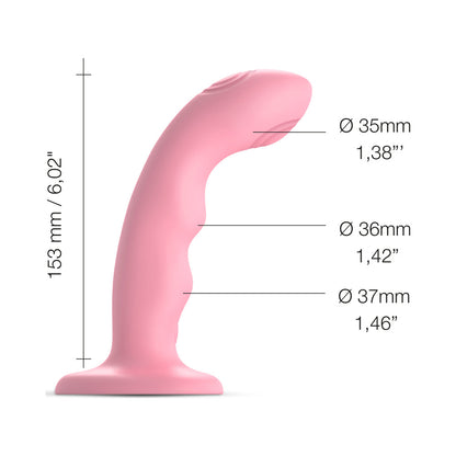 STRAP-ON-ME TAPPING DILDO WAVE CORAL PINK