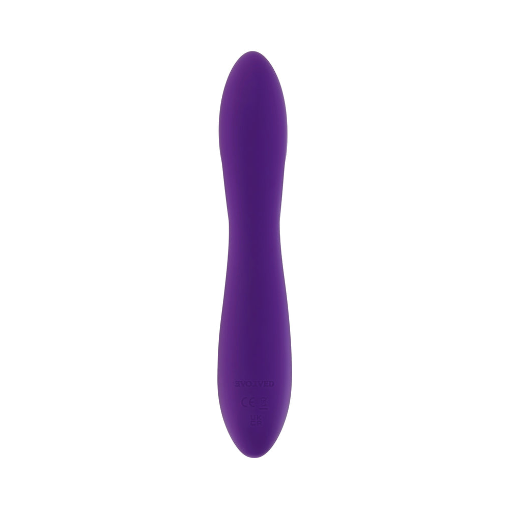 EVOLVED WAVY RABBIT RECHARGEABLE DUAL STIMULATOR SILICONE PURPLE