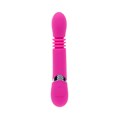 EVOLVED PINK DRAGON RECHARGEABLE THRUSTING DUAL STIMULATOR SILICONE PINK
