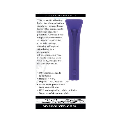 EVOLVED FULL COVERAGE RECHARGEABLE BULLET SILICONE PURPLE
