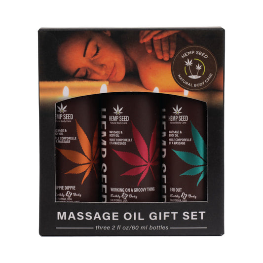EARTHLY BODY HEMP SEED SUMMER MASSAGE OIL TRIO GIFT SET