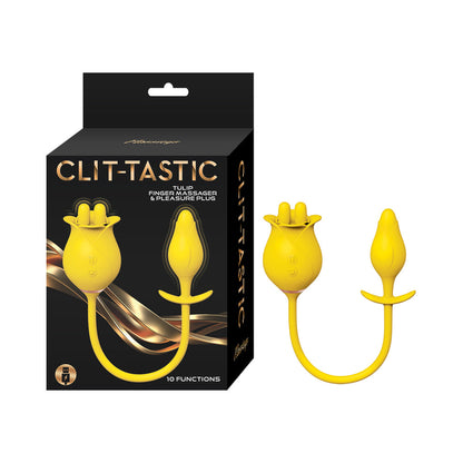 CLIT-TASTIC TULIP FINGER MASSAGER & PLEASURE PLUG YELLOW