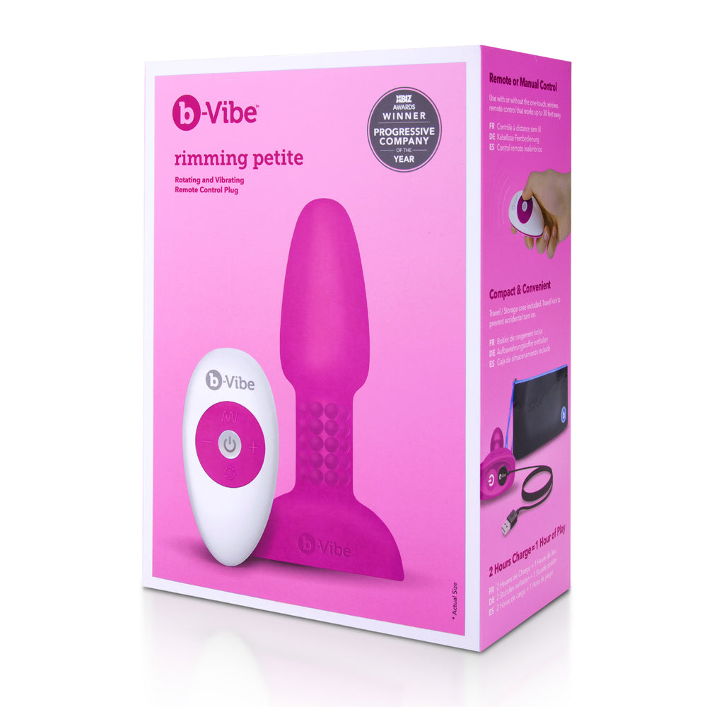 B-VIBE RIMMING PETITE ROTATING AND VIBRATING REMOTE CONTROL PLUG FUCHSIA
