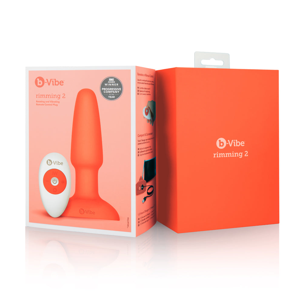 B-VIBE RIMMING 2 ROTATING AND VIBRATING REMOTE CONTROL PLUG ORANGE