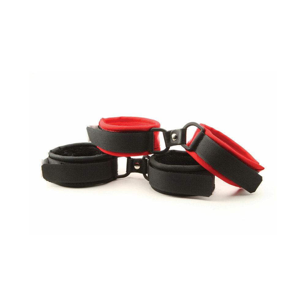 FOXTAILS - RED FAUX FUR HANDCUFFS