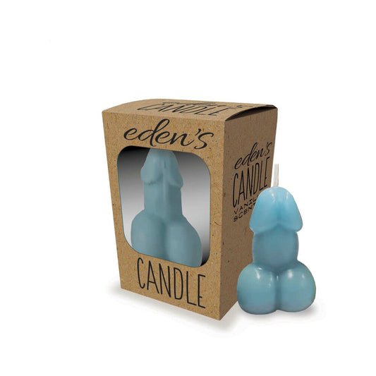 LITTLE GENIE - VELA AZUL CON FORMA DE PENE EDEN