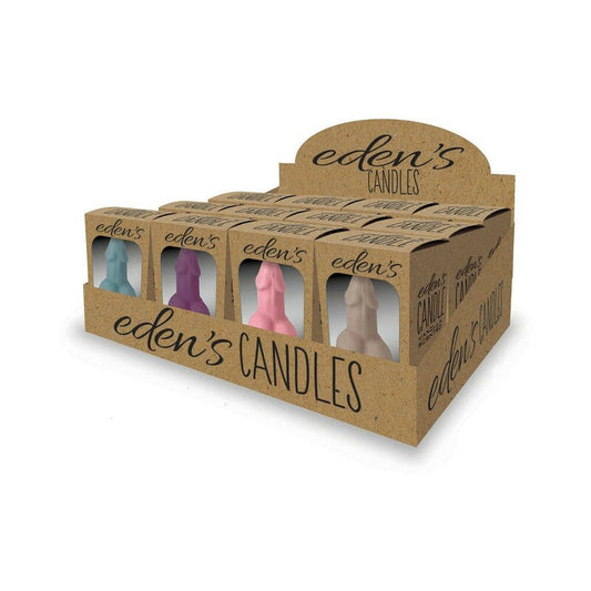 LITTLE GENIE - EDEN''S PENIS CANDLES 12-PIECE DISPLAY