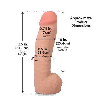 THE REALISTIC COCK HUNG 12 IN. ULTRASKYN VAC-U-LOCK DILDO VANILLA