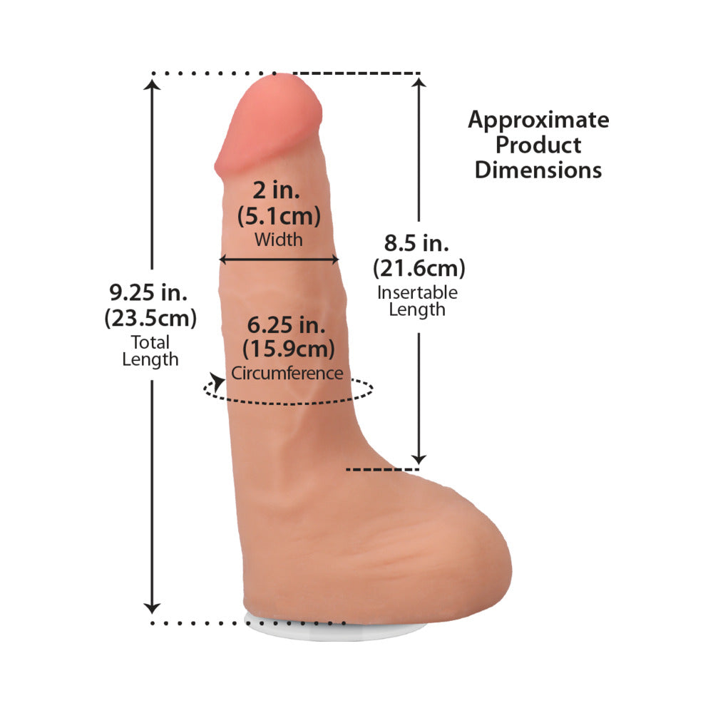 THE REALISTIC COCK SQUIRTING 9.5 IN. ULTRASKYN VAC-U-LOCK DILDO VANILLA