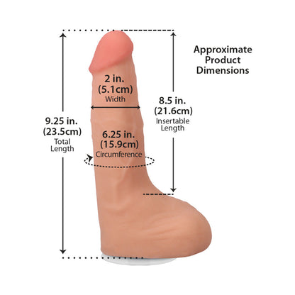 THE REALISTIC COCK SQUIRTING 9.5 IN. ULTRASKYN VAC-U-LOCK DILDO VANILLA