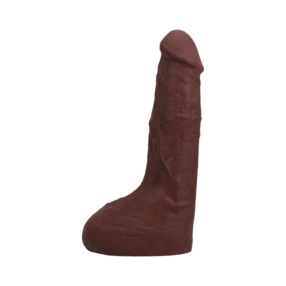 THE REALISTIC COCK SQUIRTING 9.5 IN. ULTRASKYN VAC-U-LOCK DILDO CHOCOLATE