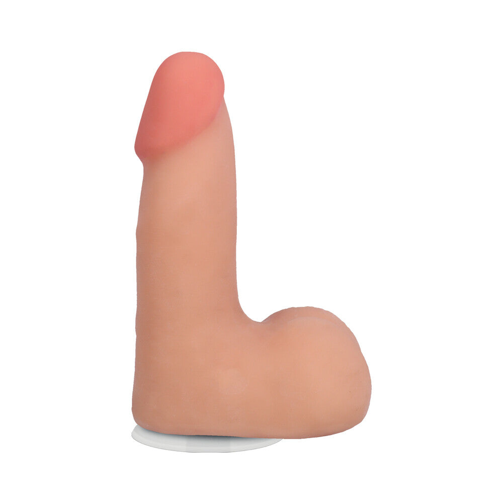 DOC JOHNSON - THE REALISTIC COCK 5 IN. ULTRASKYN VAC-U-LOCK DILDO WITH BALLS VANILLA
