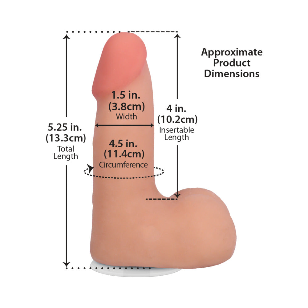 THE REALISTIC COCK 5 IN. ULTRASKYN VAC-U-LOCK DILDO WITH BALLS VANILLA