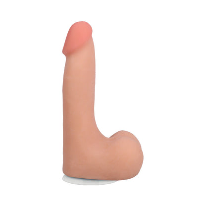 DOC JOHNSON - THE REALISTIC COCK 7 IN. ULTRASKYN VAC-U-LOCK DILDO WITH BALLS VANILLA