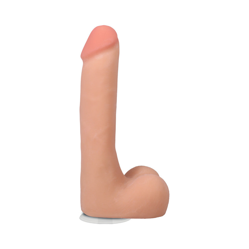 THE REALISTIC COCK 9 IN. ULTRASKYN VAC-U-LOCK DILDO WITH BALLS VANILLA