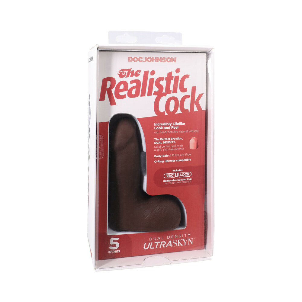 DOC JOHNSON - THE REALISTIC COCK 5 IN. ULTRASKYN VAC U LOCK DILDO WITH BALLS