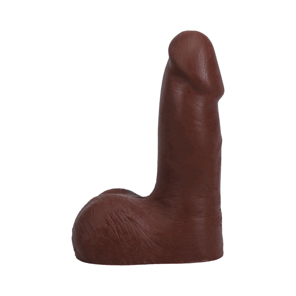 THE REALISTIC COCK 5 IN. ULTRASKYN VAC-U-LOCK DILDO WITH BALLS CHOCOLATE