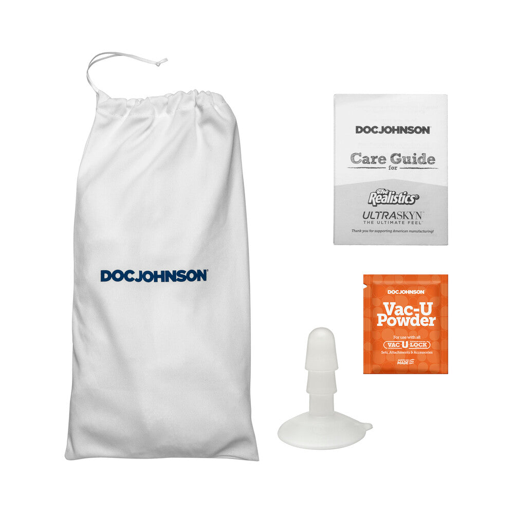 DOC JOHNSON - THE REALISTIC COCK 5 IN. ULTRASKYN VAC-U-LOCK DILDO WITH BALLS CHOCOLATE