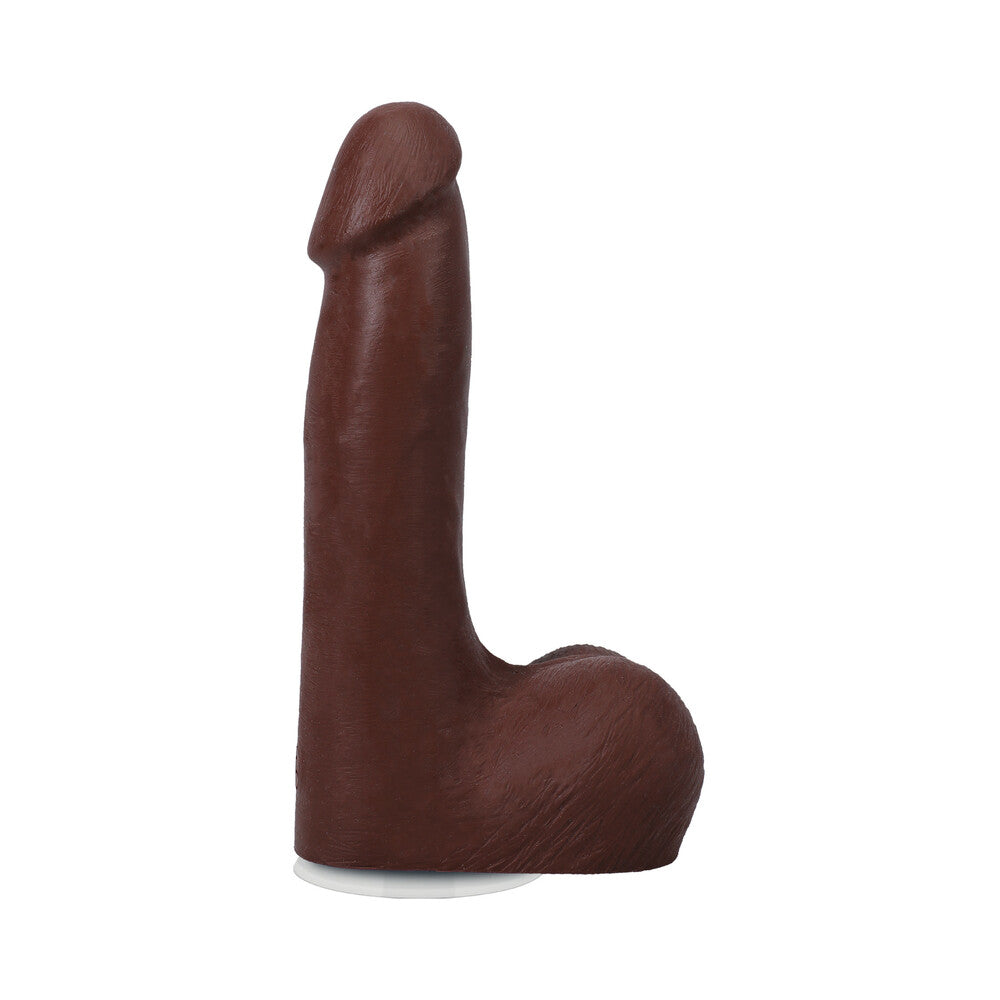 THE REALISTIC COCK 7 IN. ULTRASKYN VAC-U-LOCK DILDO WITH BALLS CHOCOLATE