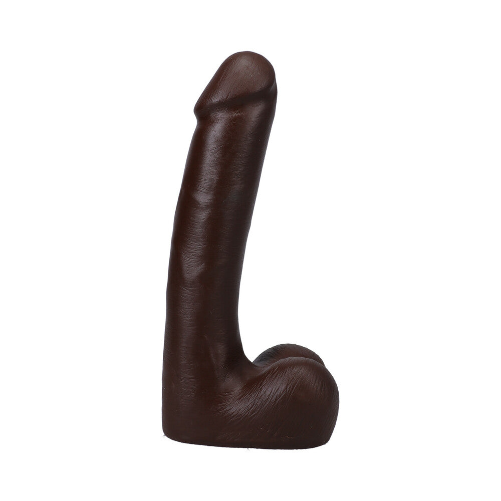 THE REALISTIC COCK 9 IN. ULTRASKYN VAC-U-LOCK DILDO WITH BALLS CHOCOLATE