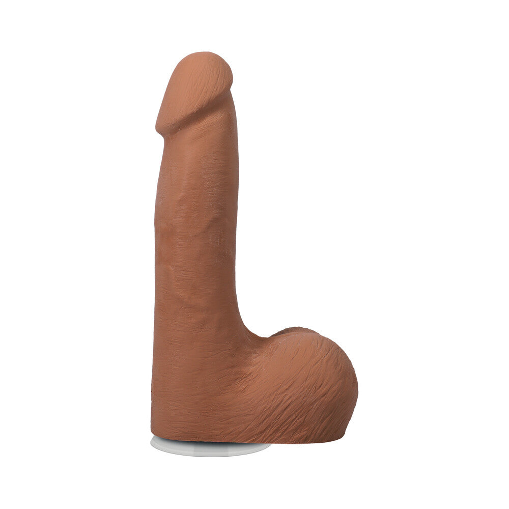 THE REALISTIC COCK 7 IN. ULTRASKYN VAC-U-LOCK DILDO WITH BALLS CARAMEL