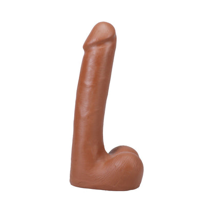 THE REALISTIC COCK 9 IN. ULTRASKYN VAC-U-LOCK DILDO WITH BALLS CARAMEL