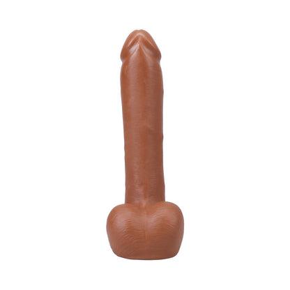 THE REALISTIC COCK 9 IN. ULTRASKYN VAC-U-LOCK DILDO WITH BALLS CARAMEL