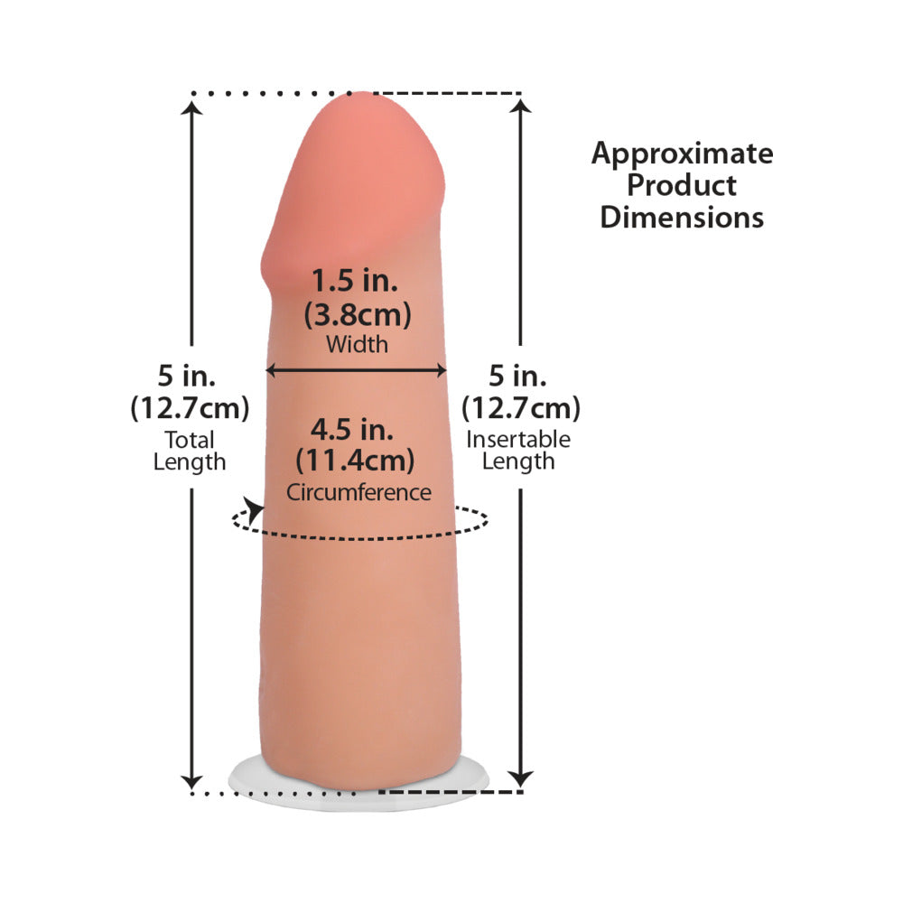 DOC JOHNSON - THE REALISTIC COCK 5 IN. ULTRASKYN VAC-U-LOCK DILDO VANILLA