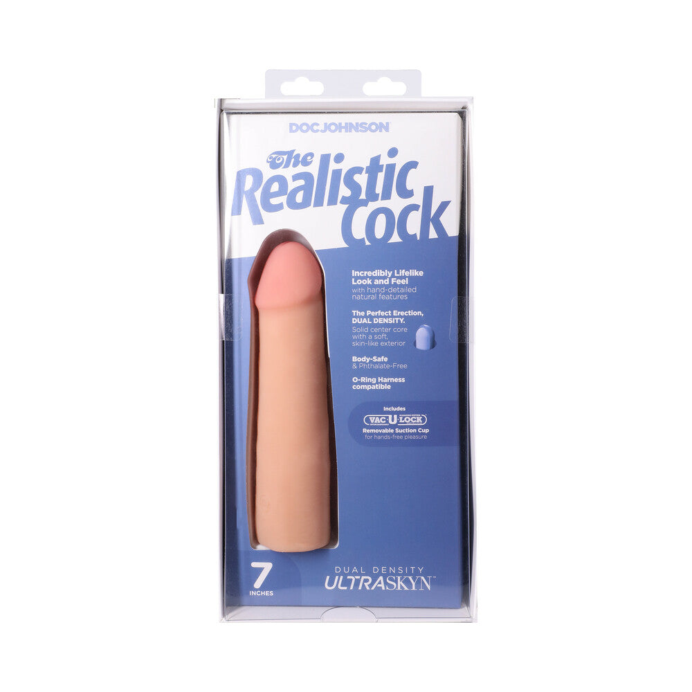 THE REALISTIC COCK 7 IN. ULTRASKYN VAC-U-LOCK DILDO VANILLA