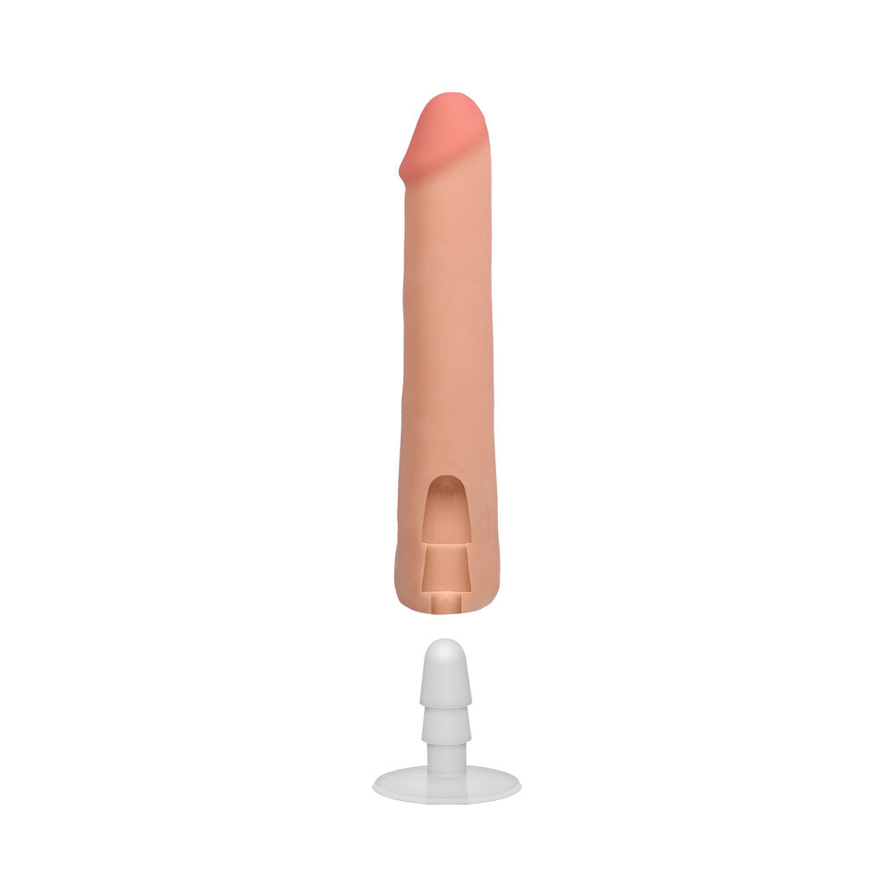 THE REALISTIC COCK 9 IN. ULTRASKYN VAC-U-LOCK DILDO VANILLA