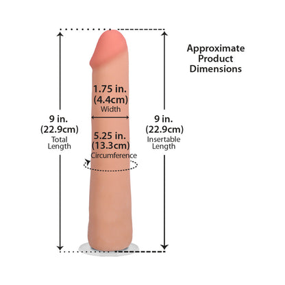 THE REALISTIC COCK 9 IN. ULTRASKYN VAC-U-LOCK DILDO VANILLA