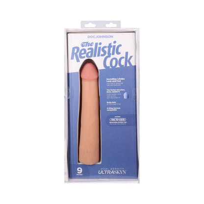 THE REALISTIC COCK 9 IN. ULTRASKYN VAC-U-LOCK DILDO VANILLA