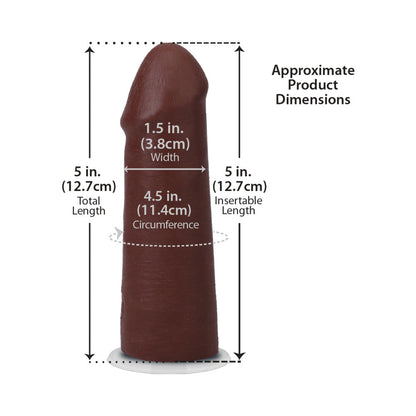 DOC JOHNSON - THE REALISTIC COCK 5 IN. ULTRASKYN VAC-U-LOCK DILDO CHOCOLATE
