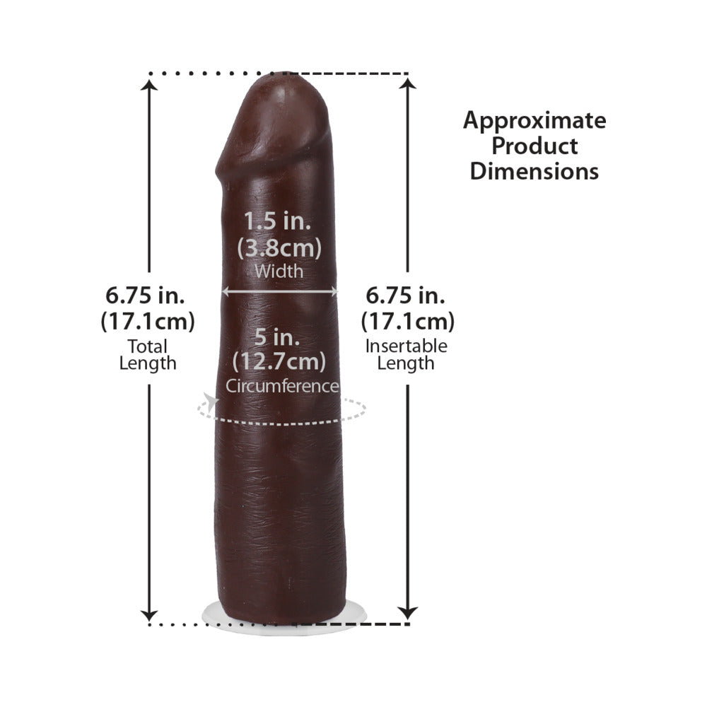 DOC JOHNSON - THE REALISTIC COCK 7 IN. ULTRASKYN VAC-U-LOCK DILDO CHOCOLATE