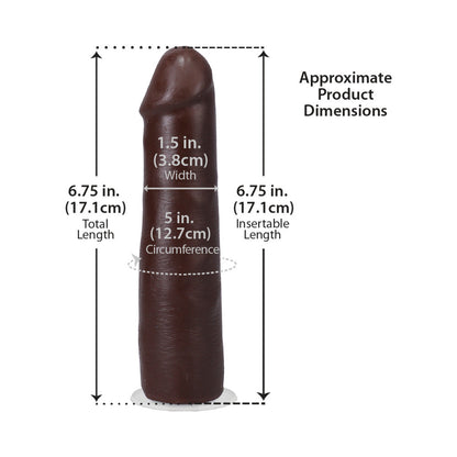 DOC JOHNSON - THE REALISTIC COCK 7 IN. ULTRASKYN VAC-U-LOCK DILDO CHOCOLATE
